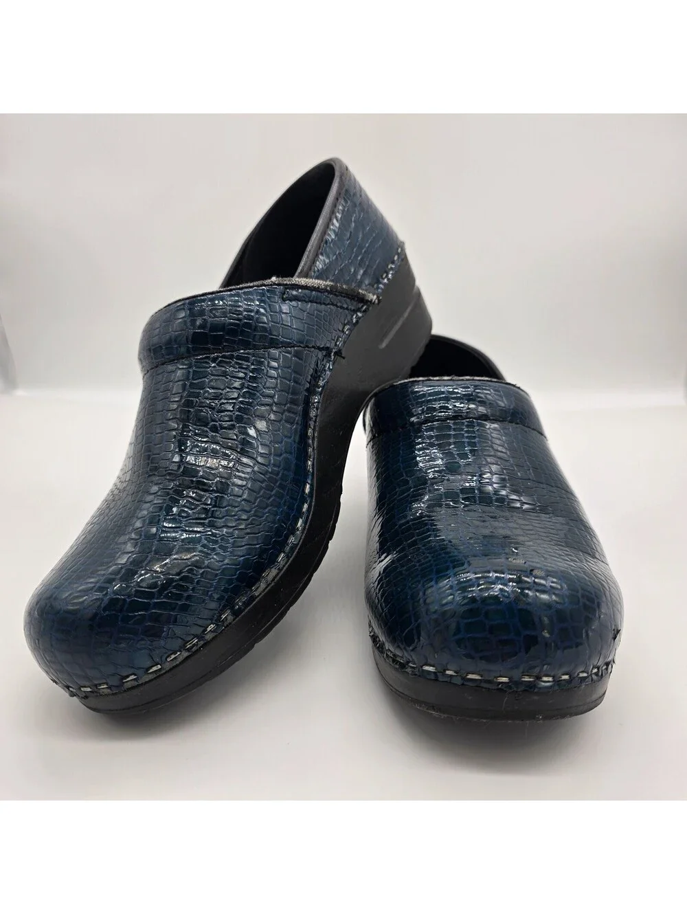 Sanita - The Original Danish Clogs - Blue Leather - Women's 39 - PreOwned